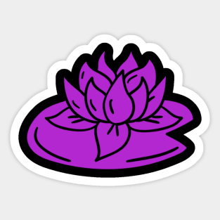 Hand drawn floating lotus magenta Sticker